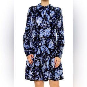 ZARA Blue Printed Shirtdress